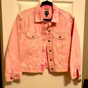 GAP Women’s Pink Stone Washed Denim Jacket — Size M